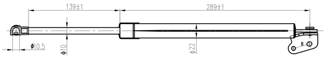 05117-002RH - TAILGATE GAS STRUT RIGHT (WITH BRACKET) L447/685N