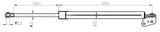 05117-002RH - TAILGATE GAS STRUT RIGHT (WITH BRACKET) L447/685N