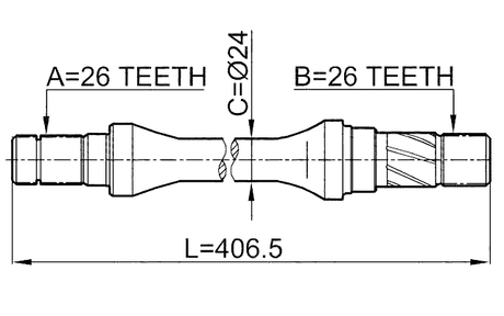 0512-626GD - AXLE HALF SHAFT RIGHT 26X406.5X26
