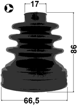 0515-DY3WT - BOOT INNER CV JOINT KIT 66.5X86X17