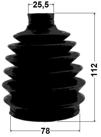 0517P-GHMT - BOOT OUTER CV JOINT KIT PVC 78X112X25.5