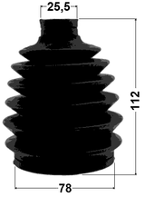 0517P-GHMT - BOOT OUTER CV JOINT KIT PVC 78X112X25.5