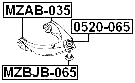 0520-065 - BALL JOINT FRONT UPPER ARM