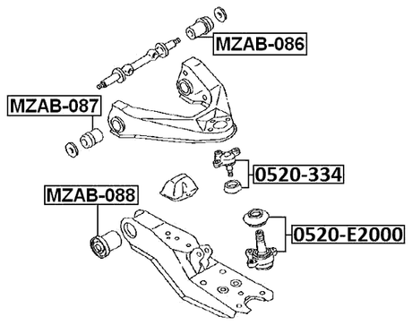 0520-E2000 - BALL JOINT FRONT LOWER ARM