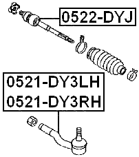 0521-DY3LH - STEERING TIE ROD END LEFT