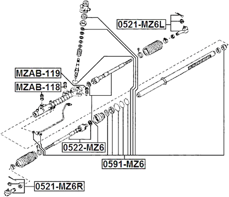 0522-MZ6 - STEERING TIE ROD