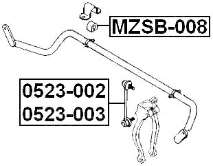 0523-002 - FRONT RIGHT STABILIZER LINK / SWAY BAR LINK