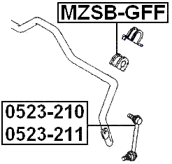 0523-210 - FRONT RIGHT STABILIZER LINK / SWAY BAR LINK