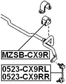 0523-CX9RL - FRONT LEFT STABILIZER LINK / SWAY BAR LINK