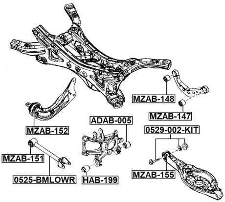 0525-BMLOWR - REAR LOWER TRANSVERSE LINK