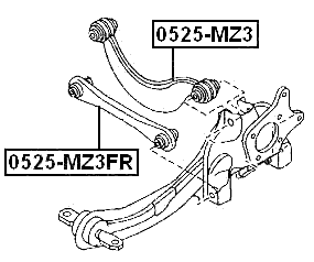 0525-MZ3FR - REAR UPPER TRANSVERSE LINK