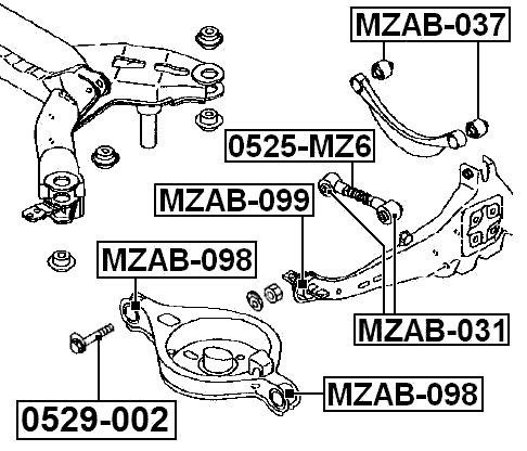 0529-002 - CAMBER ADJUSTING ECCENTRIC BOLT