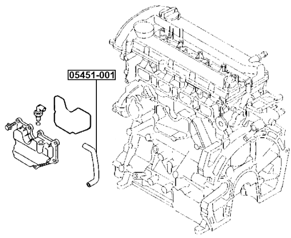 05451-001 - CRANKCASE BREATHER HOSE