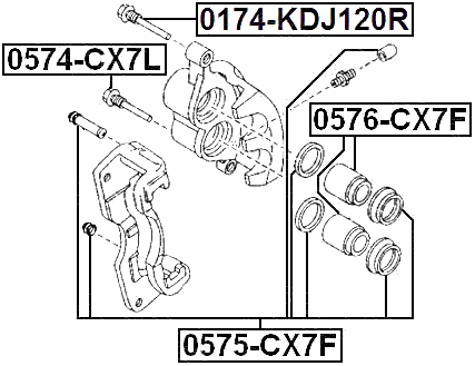 0574-CX7L - FRONT CALIPER SLIDE PIN