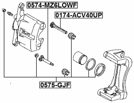 0574-MZ6LOWF - FRONT CALIPER SLIDE PIN