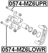 0574-MZ6LOWR - REAR CALIPER SLIDE PIN