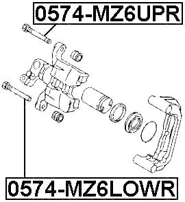 0574-MZ6LOWR - REAR CALIPER SLIDE PIN