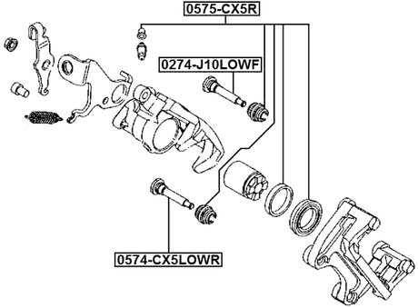 0575-CX5R - REAR BRAKE CALIPER REPAIR KIT (SET FOR TWO SIDES)