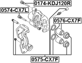 0575-CX7F - FRONT BRAKE CALIPER REPAIR KIT (SET FOR TWO SIDES)