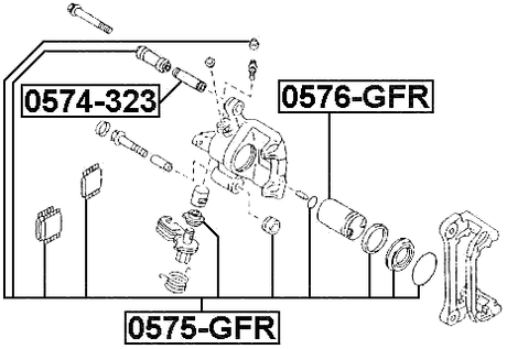0575-GFR - REAR BRAKE CALIPER REPAIR KIT (SET FOR TWO SIDES)