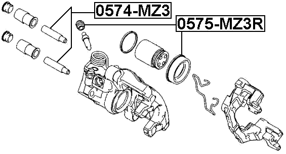 0575-MZ3R - REAR BRAKE CALIPER REPAIR KIT (SET FOR ONE SIDE)