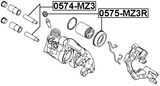 0575-MZ3R - REAR BRAKE CALIPER REPAIR KIT (SET FOR ONE SIDE)