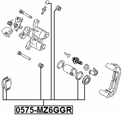 0575-MZ6GGR - REAR BRAKE CALIPER REPAIR KIT (SET FOR TWO SIDES)