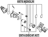 0575-MZ6GLR - REAR BRAKE CALIPER REPAIR KIT (SET FOR ONE SIDE)