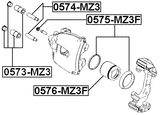 0576-MZ3F - FRONT CALIPER PISTON D57