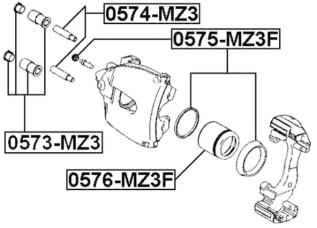 0576-MZ3F - FRONT CALIPER PISTON D57
