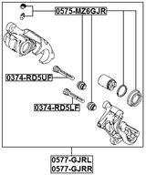 0577-GJRR - REAR RIGHT BRAKE CALIPER ASSEMBLY (WITH BRACKET)