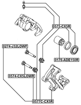0577C-CX5R - REAR BRAKE CALIPER BRACKET CARRIER (WITH SLIDE PINS)