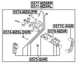 0577C-GGR - REAR BRAKE CALIPER BRACKET CARRIER
