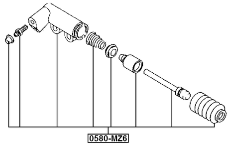 0580-MZ6 - CLUTCH SLAVE CYLINDER
