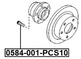 0584-001-PCS10 - WHEEL STUD PCS 10