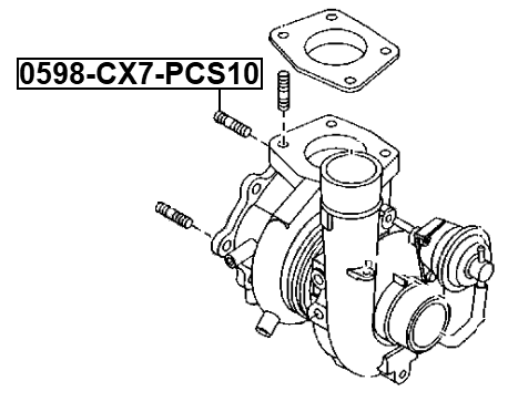 0598-CX7-PCS10 - EXHAUST MANIFOLD STUD PCS10