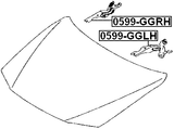 0599-GGRH - HINGE ASSEMBLY HOOD RIGHT