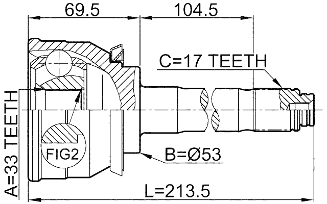 0610-007 - OUTER CV JOINT 33X53X17
