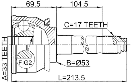 0610-007 - OUTER CV JOINT 33X53X17