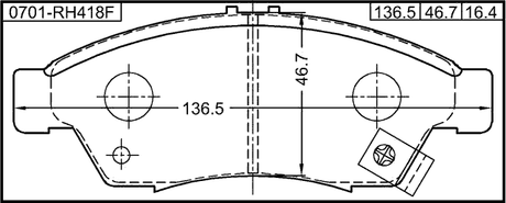 0701-RH418F - PAD KIT, DISC BRAKE, FRONT - KIT (WITH ANTI SQUEAL SHIM)