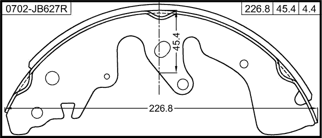 0702-JB627R - SHOE KIT, REAR BRAKE - KIT