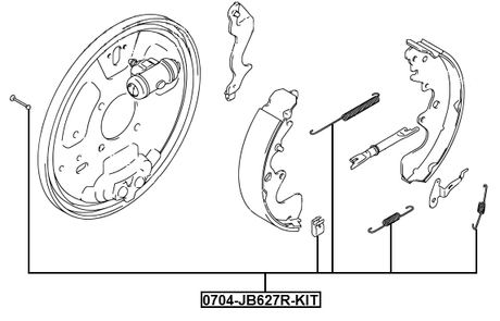 0704-JB627R-KIT - BRAKE SHOE FITTING KIT