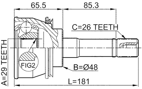 0710-011 - OUTER CV JOINT 29X48X26