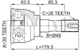 0710-034 - OUTER CV JOINT 30X48X26