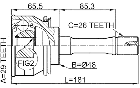 0710-GVSQ - OUTER CV JOINT 29X48X26