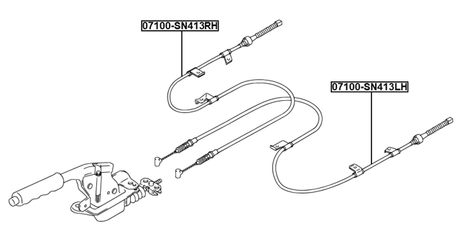 07100-SN413LH - PARKING BRAKE CABLE, LEFT