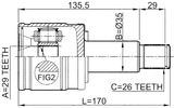 0711-GVSQRH - INNER CV JOINT RIGHT 29X35X26