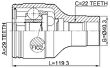 0711-IGN29RH - INNER CV JOINT RIGHT 29X40.3X22