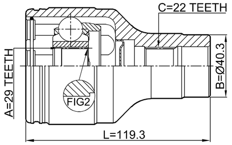 0711-IGN29RH - INNER CV JOINT RIGHT 29X40.3X22