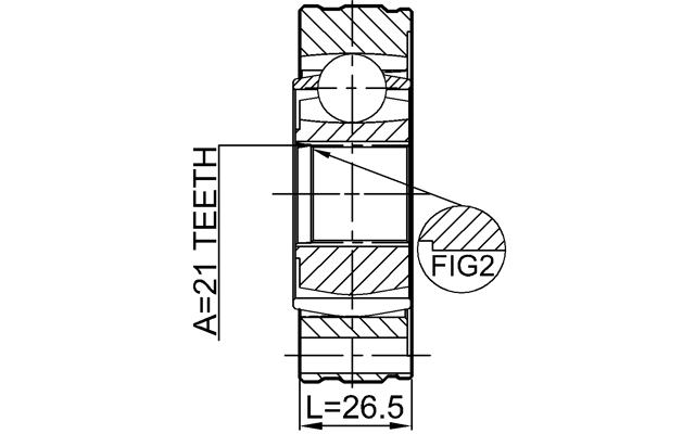 0711-JB416SHA - PROPSHAFT CV JOINT 21X74